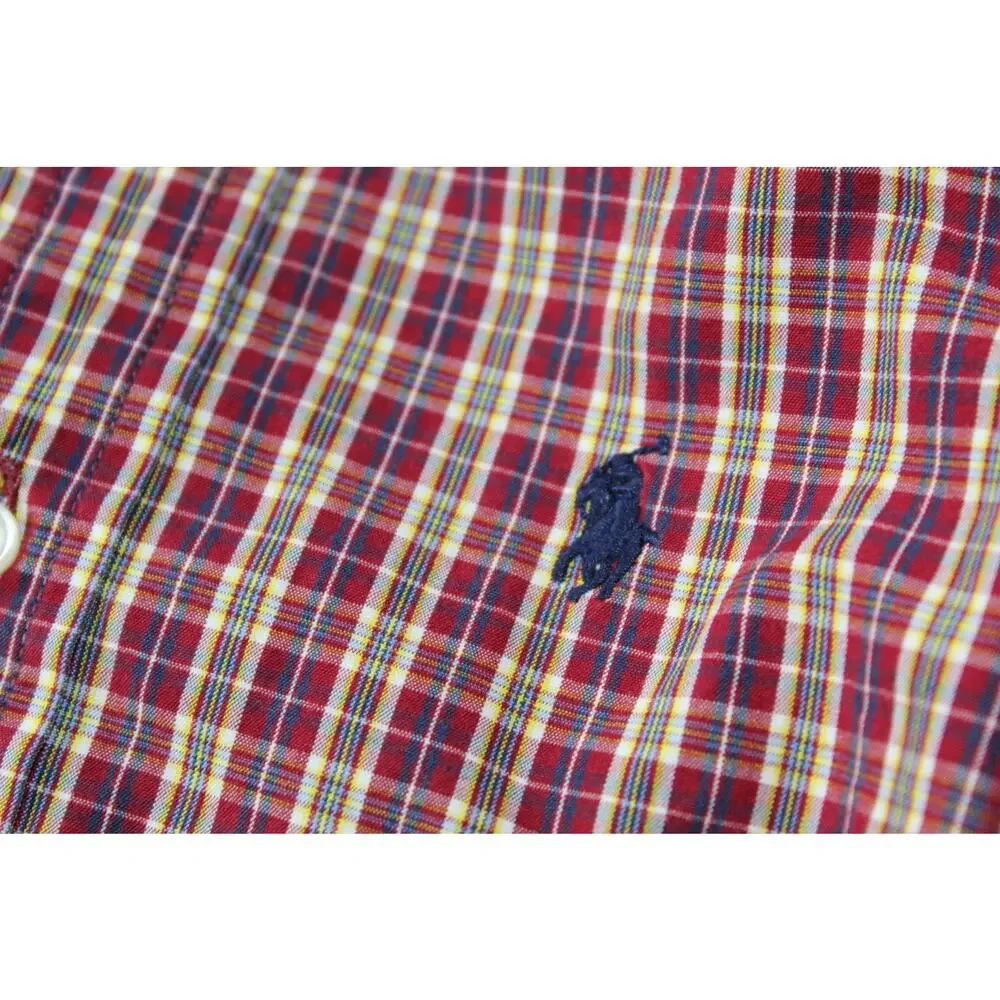 Ralph Lauren Polo Plaid Check Blue Label Button Down Long Sleeve Shirt Size 5